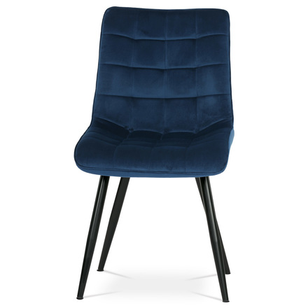 Moderní jídelní židle Autronic Židle jídelní, modrý samet, nohy černá kov (CT-384 BLUE4)