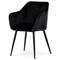 Moderní jídelní židle Autronic Jídelní židle, potah černá matná sametová látka, kovové nohy, černý matný lak (PIKA BK4) (2)
