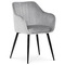 Moderní jídelní židle Autronic Jídelní židle, potah stříbrná matná sametová látka, kovové nohy, černý matný lak (PIKA SIL4) (12)
