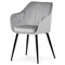Moderní jídelní židle Autronic Jídelní židle, potah stříbrná matná sametová látka, kovové nohy, černý matný lak (PIKA SIL4) (2)