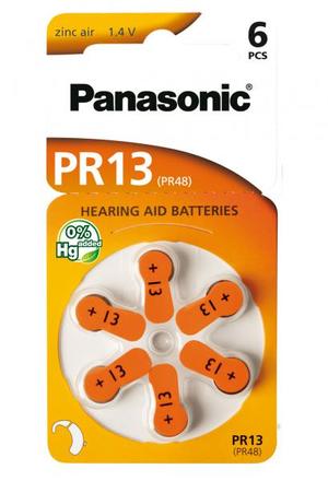 Baterie do naslouchadel Panasonic PR 13 6ks