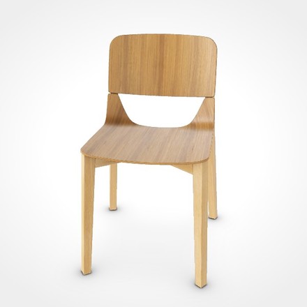Dřevěná jídelní židle Ton Leaf 311437/110, dub, barva Natural, olej, kluzák černý plast
