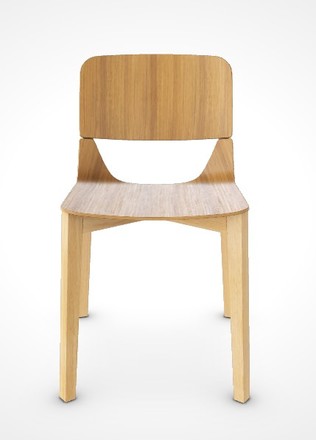 Dřevěná jídelní židle Ton Leaf 311437/110, dub, barva Natural, olej, kluzák černý plast (1)