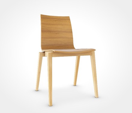 Dřevěná jídelní židle Ton Stockholm 311700/568, dub, barva Natural, olej, stohovatelná, kluzák černý plast