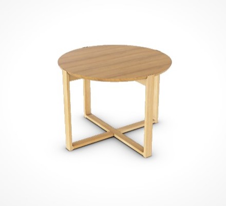 Konferenční stolek Ton Delta-coffee 4MJ723/026, tl.20, masiv, dub, barva Natural, olej, prům. 60 cm, výška 45 cm