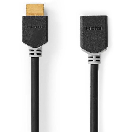 HDMI kabel Nedis High Speed HDMI s ethernetem, 4K 60 Hz, 18 Gbps, prodlužovací, 1 m - antracitový