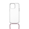 Kryt na mobil Fixed Pure Neck s růžovou šňůrkou na krk pro Apple iPhone 15 Pro Max - průhledný (1)