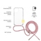 Kryt na mobil Fixed Pure Neck s růžovou šňůrkou na krk pro Apple iPhone 15 - průhledný (3)