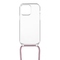 Kryt na mobil Fixed Pure Neck s růžovou šňůrkou na krk na Apple iPhone 13 Pro - průhledný (1)