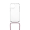 Kryt na mobil Fixed Pure Neck s růžovou šňůrkou na krk na Apple iPhone 13 mini - průhledný (1)