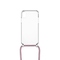 Kryt na mobil Fixed Pure Neck s růžovou šňůrkou na krk na Apple iPhone XR - průhledný (1)
