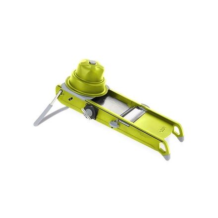 Kráječ de Buyer 2015.23 SWING PLUS, nerezová ocel, posuvný a ergonomický držák, nastavitelná tloušťka řezu