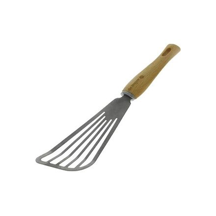 Obracečka de Buyer 2701.07, s otvory, na omelety, B BOIS, nerez a bukové dřevo, robustní