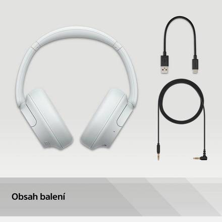 Polootevřená bezdrátová sluchátka Sony WHCH720NW.CE7 bílá (6)