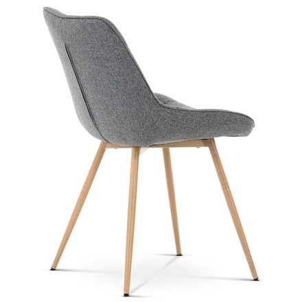 Moderní jídelní židle Autronic Jídelní židle, potah šedá látka, kovové nohy, 3D dekor dub (CT-394 GREY2) (9)