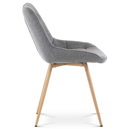 Moderní jídelní židle Autronic Jídelní židle, potah šedá látka, kovové nohy, 3D dekor dub (CT-394 GREY2) (10)