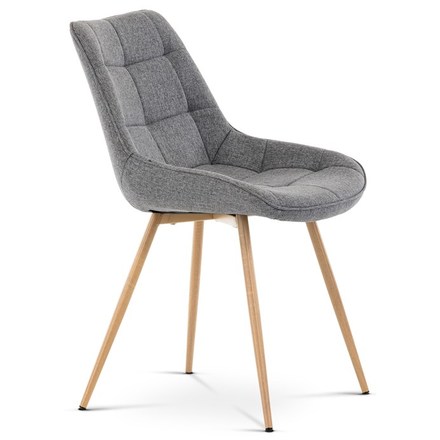 Moderní jídelní židle Autronic Jídelní židle, potah šedá látka, kovové nohy, 3D dekor dub (CT-394 GREY2) (11)