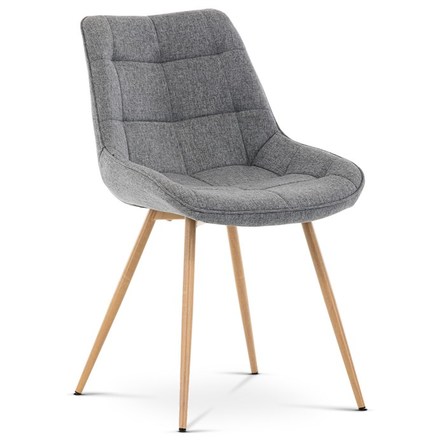 Moderní jídelní židle Autronic Jídelní židle, potah šedá látka, kovové nohy, 3D dekor dub (CT-394 GREY2) (12)