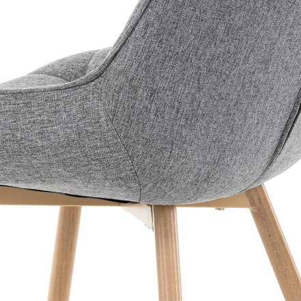 Moderní jídelní židle Autronic Jídelní židle, potah šedá látka, kovové nohy, 3D dekor dub (CT-394 GREY2) (16)