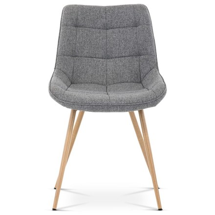 Moderní jídelní židle Autronic Jídelní židle, potah šedá látka, kovové nohy, 3D dekor dub (CT-394 GREY2) (1)