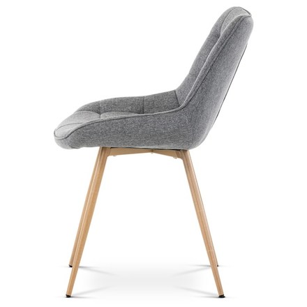 Moderní jídelní židle Autronic Jídelní židle, potah šedá látka, kovové nohy, 3D dekor dub (CT-394 GREY2) (4)