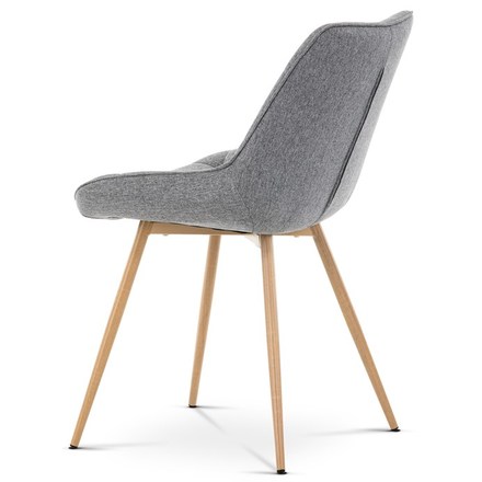 Moderní jídelní židle Autronic Jídelní židle, potah šedá látka, kovové nohy, 3D dekor dub (CT-394 GREY2) (5)