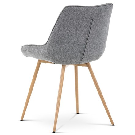 Moderní jídelní židle Autronic Jídelní židle, potah šedá látka, kovové nohy, 3D dekor dub (CT-394 GREY2) (6)