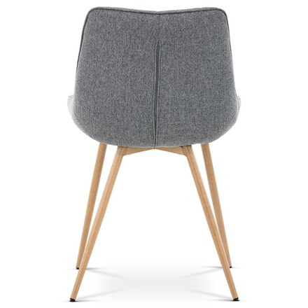 Moderní jídelní židle Autronic Jídelní židle, potah šedá látka, kovové nohy, 3D dekor dub (CT-394 GREY2) (7)