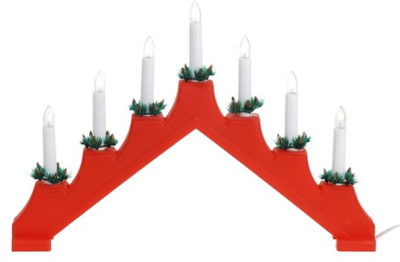 Vánoční dekorace Homestyling KO-AX8000070 7 svíček LED červená