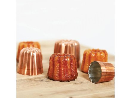 Forma na pečení de Buyer 6820.55N, forma pro výrobu Canelés, měď, vroubkovaná, průměr 5,5 cm (1)