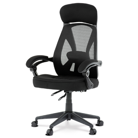 Kancelářská židle Autronic Kancelářská židle, potah černá látka a černá síťovina MESH, PC mech. s aretací (KA-Y309 BK)