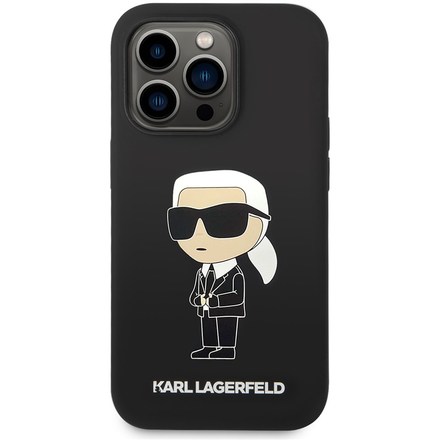 Kryt na mobil Karl Lagerfeld Liquid Silicone Ikonik NFT na Apple iPhone 15 Pro Max - černý