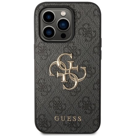Kryt na mobil Guess 4G Metal Logo na Apple iPhone 15 Pro - šedý