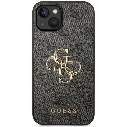 Kryt na mobil Guess 4G Metal Logo na Apple iPhone 15 Plus - šedý