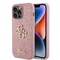 Kryt na mobil Guess Fixed Glitter 4G Metal Logo na Apple iPhone 15 Pro Max - růžový (3)