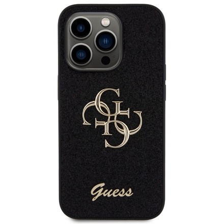 Kryt na mobil Guess Fixed Glitter 4G Metal Logo na Apple iPhone 15 Pro - černý
