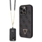 Kryt na mobil Guess 4G Strass Triangle Metal Logo + Crossbody Popruh na Apple iPhone 15 Pro Max - černý (3)