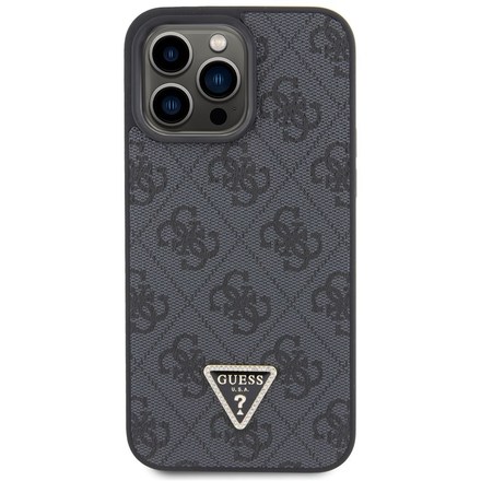 Kryt na mobil Guess 4G Strass Triangle Metal Logo na Apple iPhone 15 Pro Max - černý