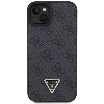 Kryt na mobil Guess 4G Strass Triangle Metal Logo na Apple iPhone 15 Plus - černý