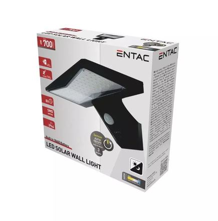 Solární nástěnné svítidlo Entac (9570406) LED 4W solar 700lm 6400K s čidlem