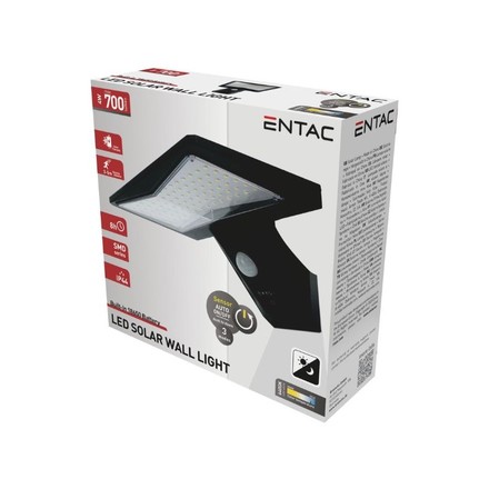 Solární nástěnné svítidlo Entac (9570406) LED 4W solar 700lm 6400K s čidlem