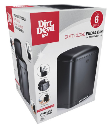 Odpadkový koš Dirt Devil nášlapný 6 l tiché zavírání černá (3)