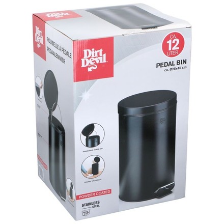 Odpadkový koš Dirt Devil nášlapný 12 l černá (2)