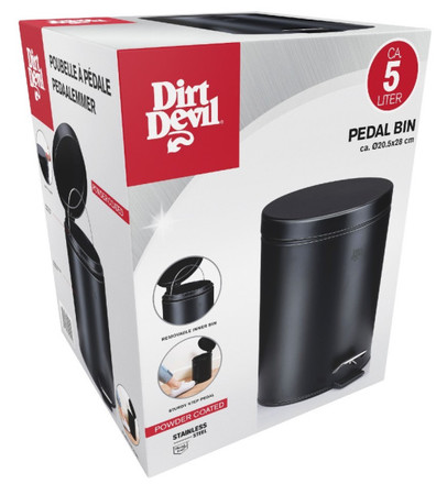 Odpadkový koš Dirt Devil nášlapný 5 l černá (2)