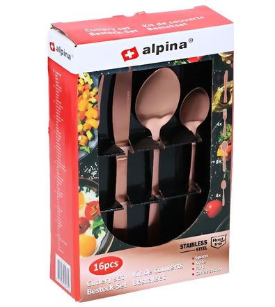 Sada příborů Alpina ED-225465 nerez ocel 16 ks měděná (1)