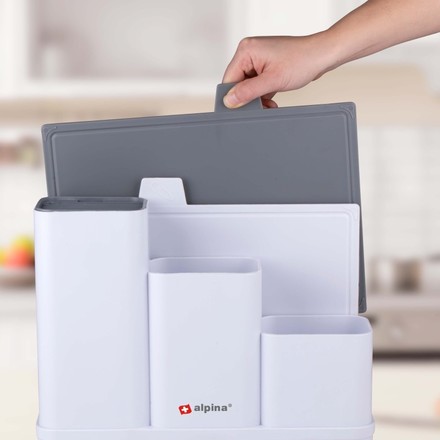 Stojan na kuchyňské náčiní Alpina ED-226535 Stojan na kuchyňské náčiní s prkénky (1)