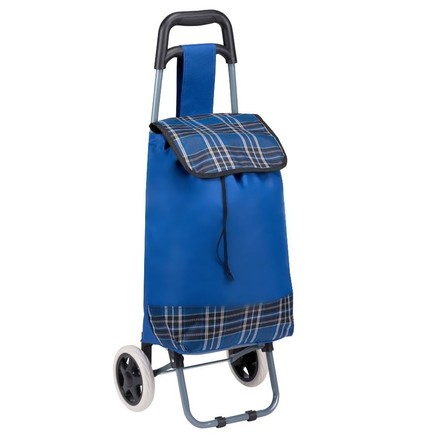 Nákupní taška Edco ED-249769motm Nákupní taška na kolečkách modrá s tmavým poklopem