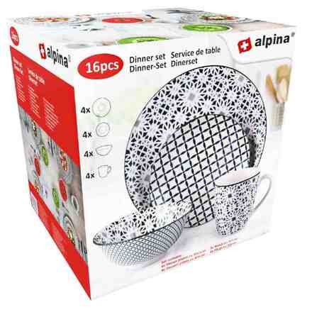 Sada talířů Alpina ED-249544modr Sada talířů jídelní souprava 16 ks modrá (6)