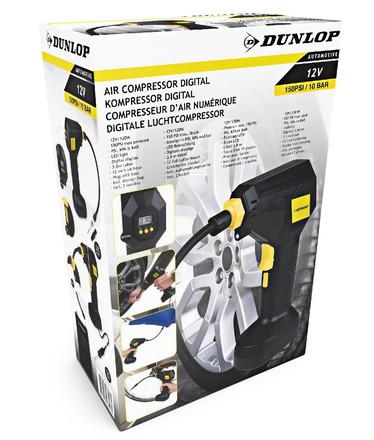 Vzduchový kompresor Dunlop ED-226557 Vzduchový kompresor digitální 12V 150 PSI (3)