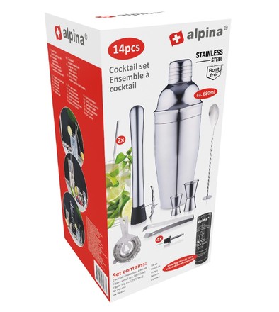 Barmanská sada Alpina ED-247473 Barmanská sada shaker nerez ocel 14 ks (12)